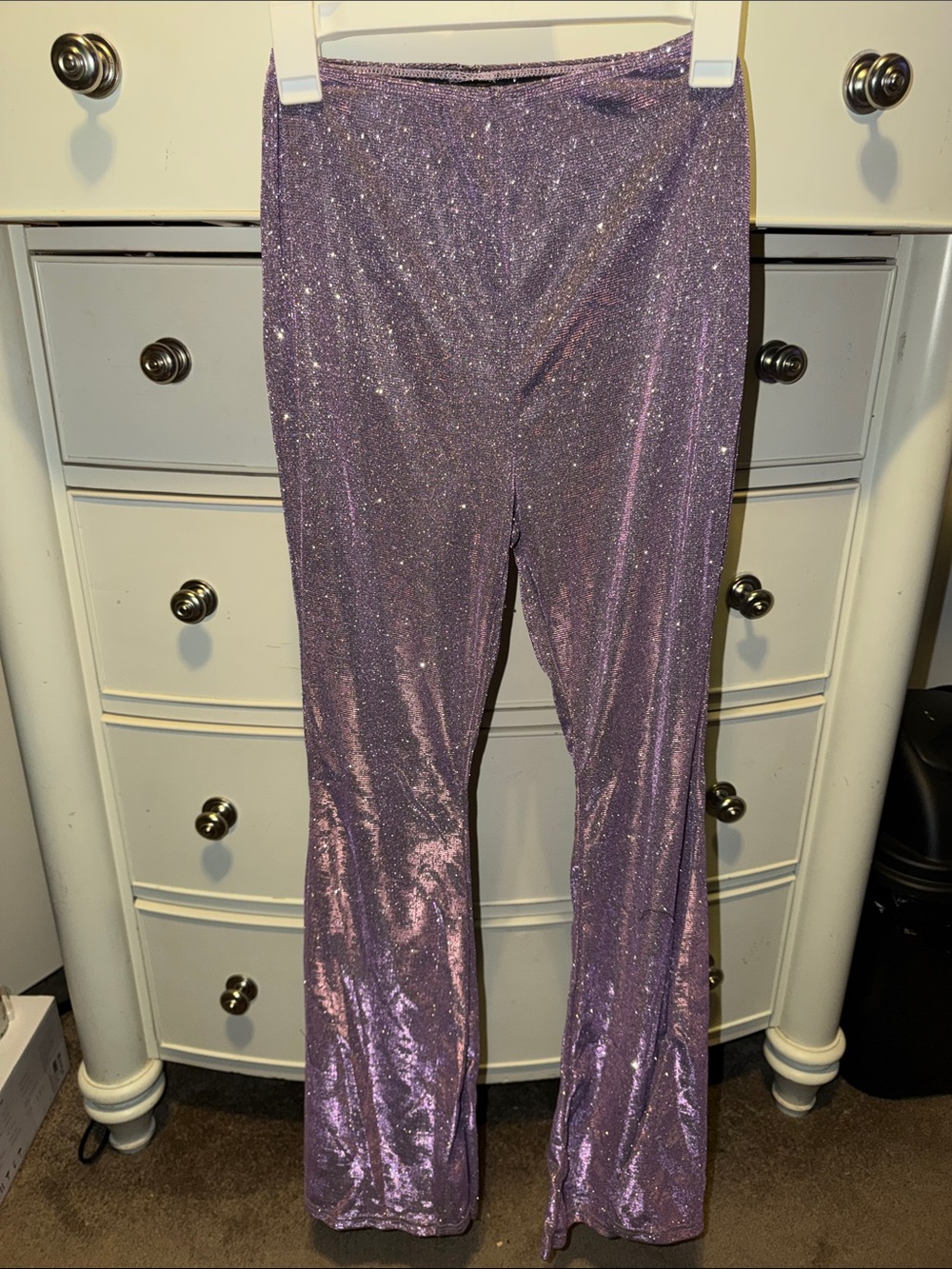 Sparkly Lavender Sequin Flare Pants with matching top